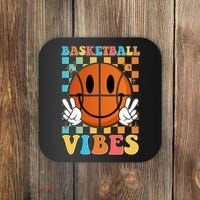 Retro Smiley Emoji Basketball Vibes Coaster thumb 0