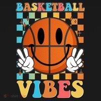 Retro Smiley Emoji Basketball Vibes Women's Hoodie thumb 2