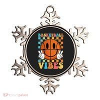 Retro Smiley Emoji Basketball Vibes Ornament thumb 0