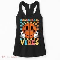 Retro Smiley Emoji Basketball Vibes Women's Tank Top thumb 0