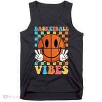 Retro Smiley Emoji Basketball Vibes Tank Top thumb 0