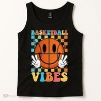 Retro Smiley Emoji Basketball Vibes Tank Top thumb 2