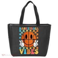 Retro Smiley Emoji Basketball Vibes Tote Bag thumb 0