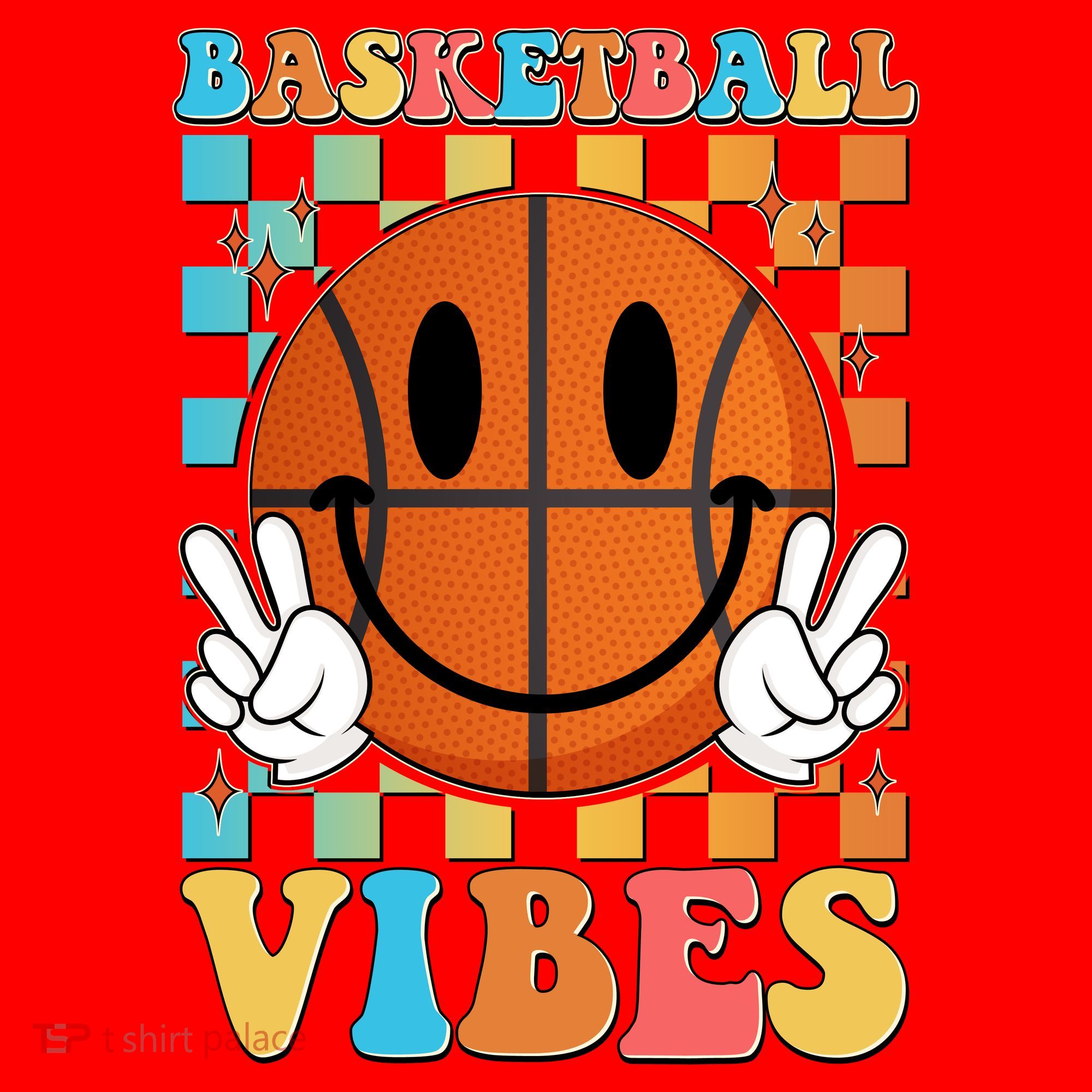 Retro Smiley Emoji Basketball Vibes Santa Hat