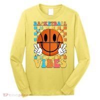 Retro Smiley Emoji Basketball Vibes Long Sleeve Shirt thumb 0