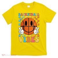 Retro Smiley Emoji Basketball Vibes T-Shirt thumb 0