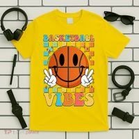 Retro Smiley Emoji Basketball Vibes T-Shirt thumb 5