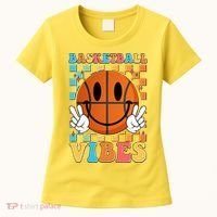 Retro Smiley Emoji Basketball Vibes Women's T-Shirt thumb 0