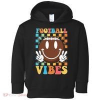 Retro Smiley Emoji Football Vibes Toddler Hoodie thumb 0