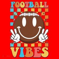Retro Smiley Emoji Football Vibes Santa Hat thumb 1