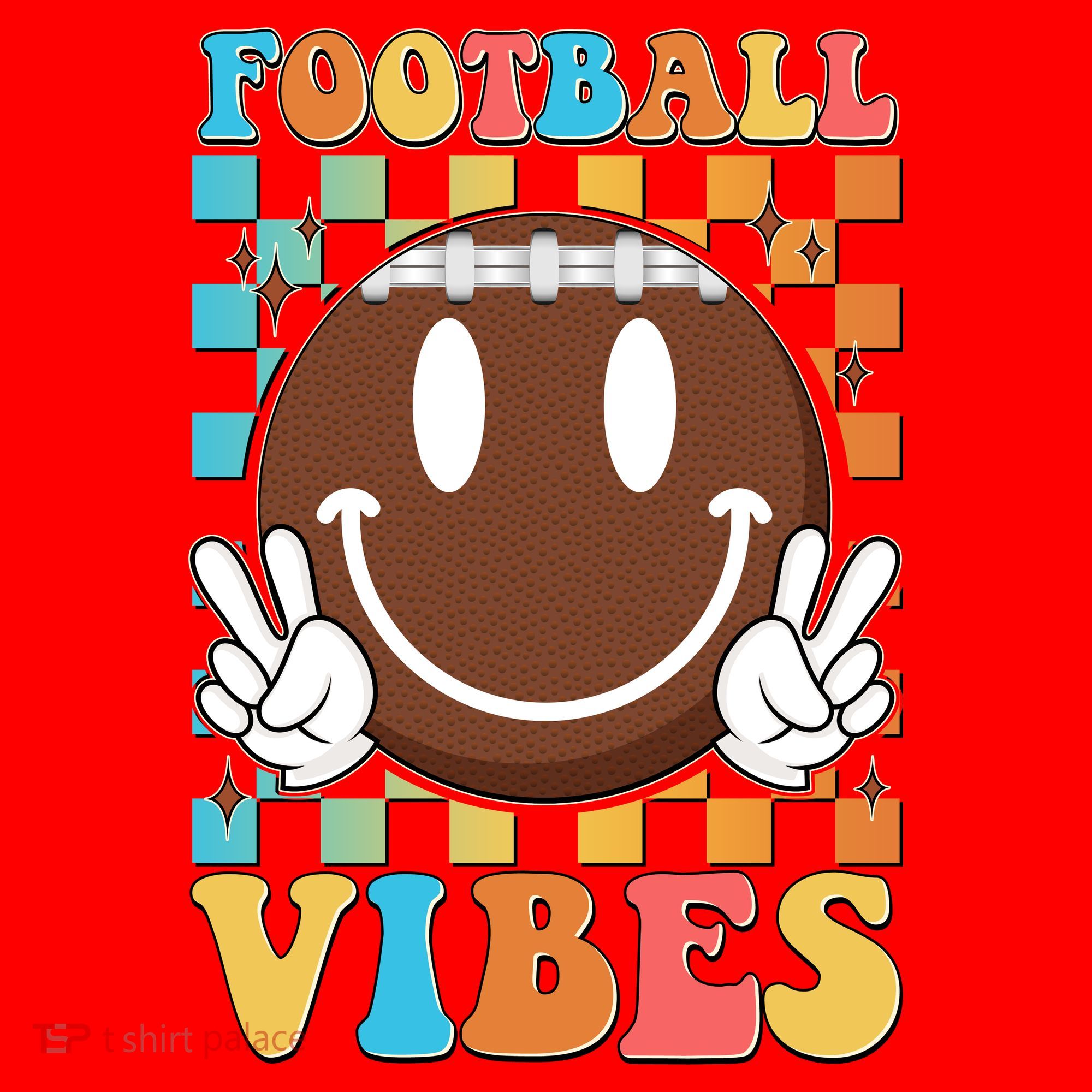 Retro Smiley Emoji Football Vibes Santa Hat