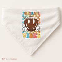 Retro Smiley Emoji Football Vibes USA-Made Doggie Bandana thumb 0