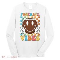 Retro Smiley Emoji Football Vibes Long Sleeve Shirt thumb 0