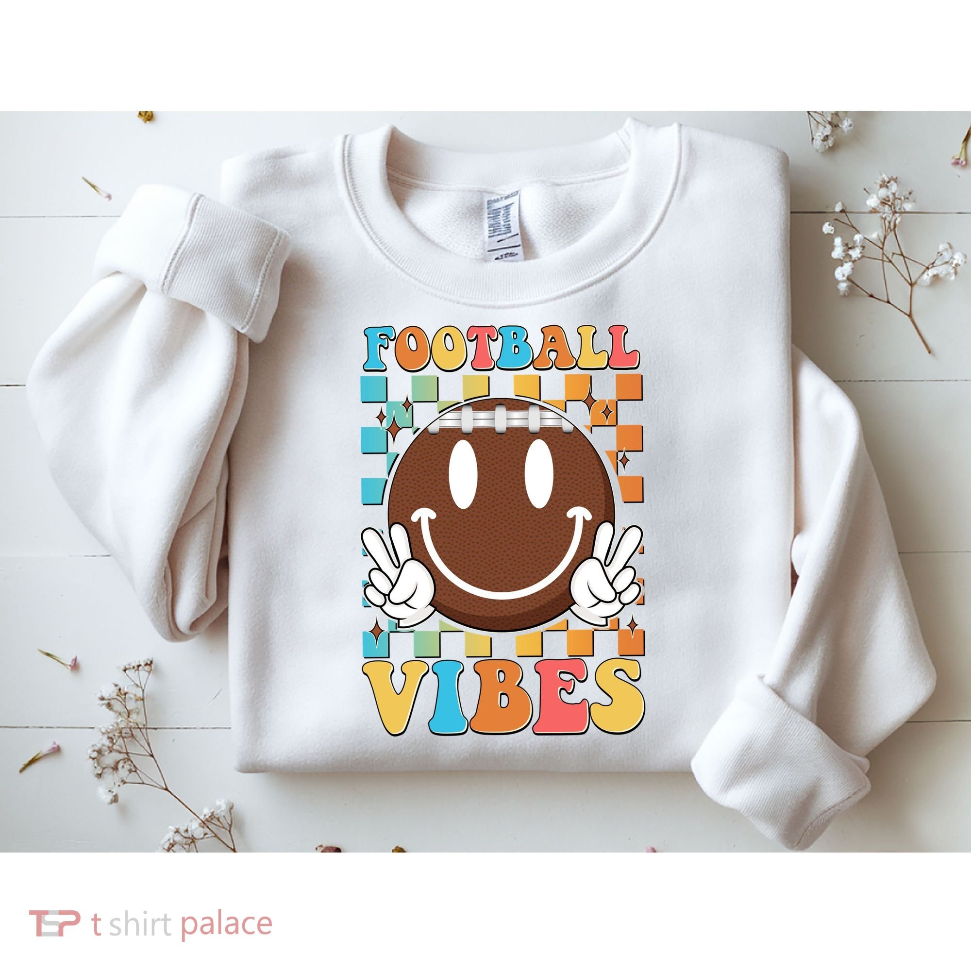 Retro Smiley Emoji Football Vibes Sweatshirt