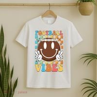 Retro Smiley Emoji Football Vibes T-Shirt thumb 2