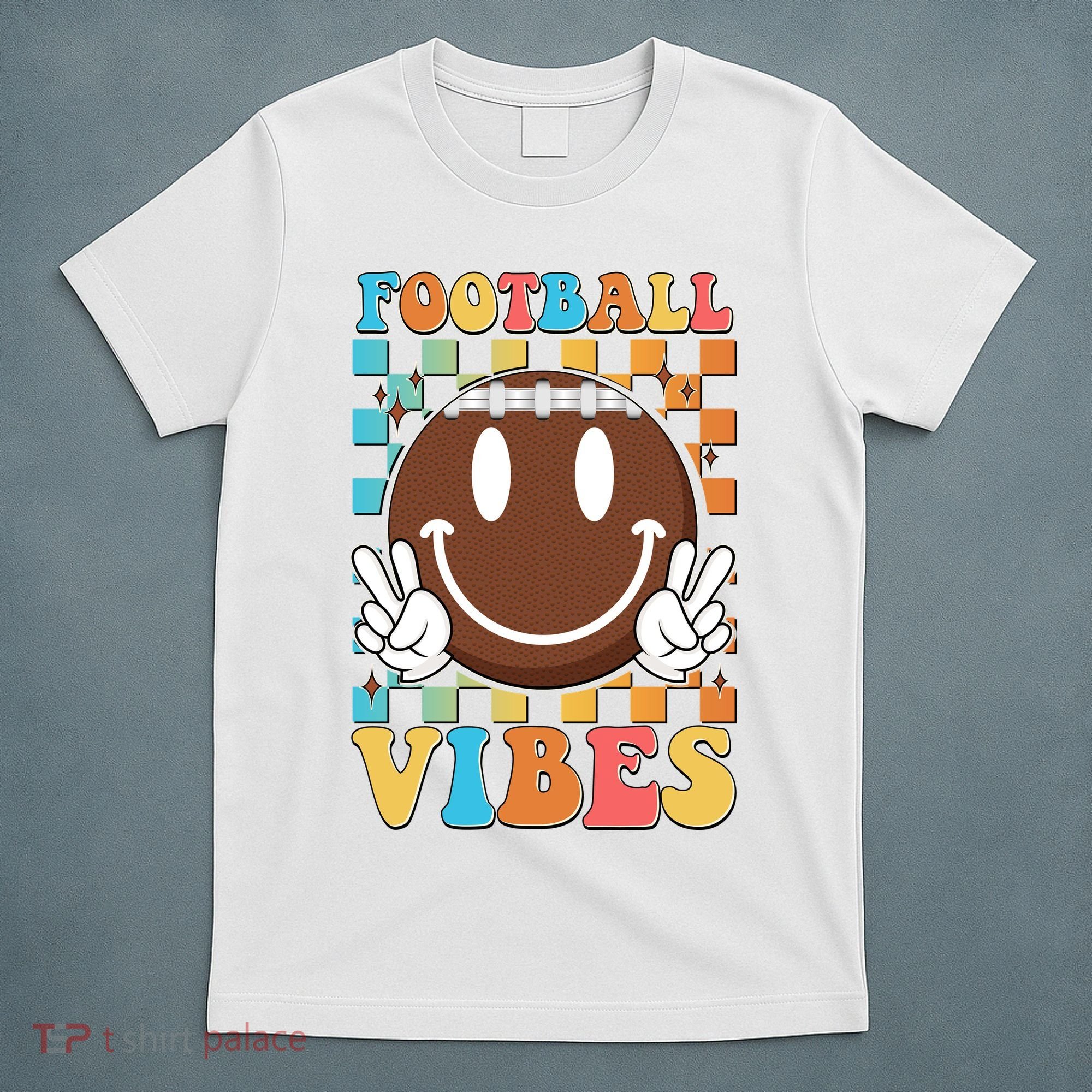 Retro Smiley Emoji Football Vibes T-Shirt