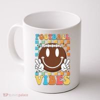 Retro Smiley Emoji Football Vibes Coffee Mug thumb 0