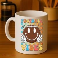 Retro Smiley Emoji Football Vibes Coffee Mug thumb 4