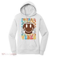 Retro Smiley Emoji Football Vibes Women's Hoodie thumb 0