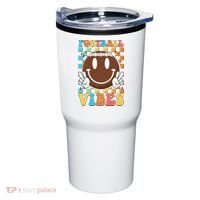 Retro Smiley Emoji Football Vibes Tumbler thumb 0