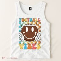 Retro Smiley Emoji Football Vibes Tank Top thumb 2
