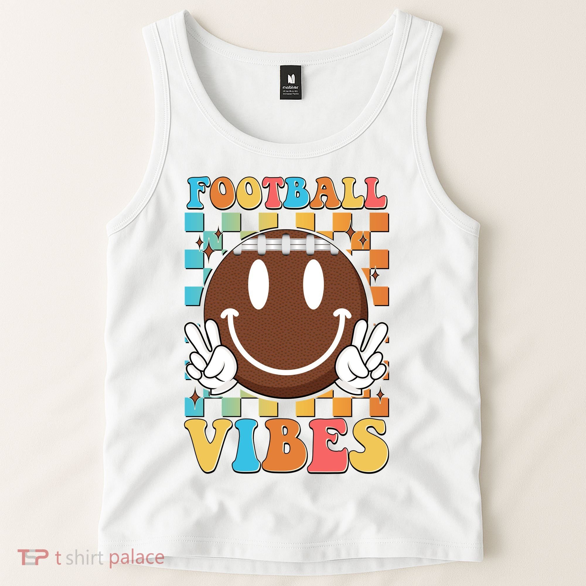 Retro Smiley Emoji Football Vibes Tank Top
