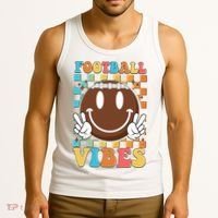 Retro Smiley Emoji Football Vibes Tank Top thumb 3