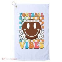 Retro Smiley Emoji Football Vibes Golf Towel thumb 0
