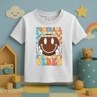Retro Smiley Emoji Football Vibes Toddler T-Shirt thumb 3
