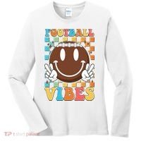 Retro Smiley Emoji Football Vibes Women's Long Sleeve Shirt thumb 0