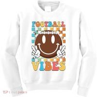 Retro Smiley Emoji Football Vibes Kids Sweatshirt thumb 0