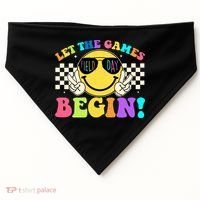 Retro Smiley Emoji Field Day Let The Games Begin USA-Made Doggie Bandana thumb 0