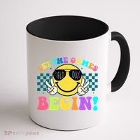 Retro Smiley Emoji Field Day Let The Games Begin Coffee Mug thumb 1