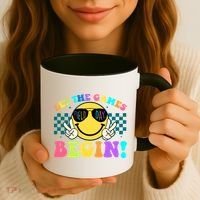 Retro Smiley Emoji Field Day Let The Games Begin Coffee Mug thumb 3