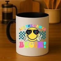 Retro Smiley Emoji Field Day Let The Games Begin Coffee Mug thumb 4