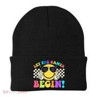 Retro Smiley Emoji Field Day Let The Games Begin Beanie thumb 0