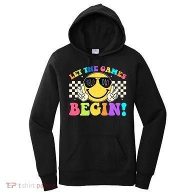 Retro Smiley Emoji Field Day Let The Games Begin Women's Hoodie