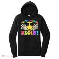 Retro Smiley Emoji Field Day Let The Games Begin Women's Hoodie thumb 0