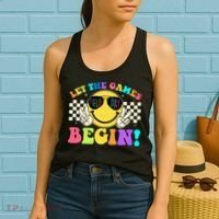 Retro Smiley Emoji Field Day Let The Games Begin Women's Tank Top thumb 2