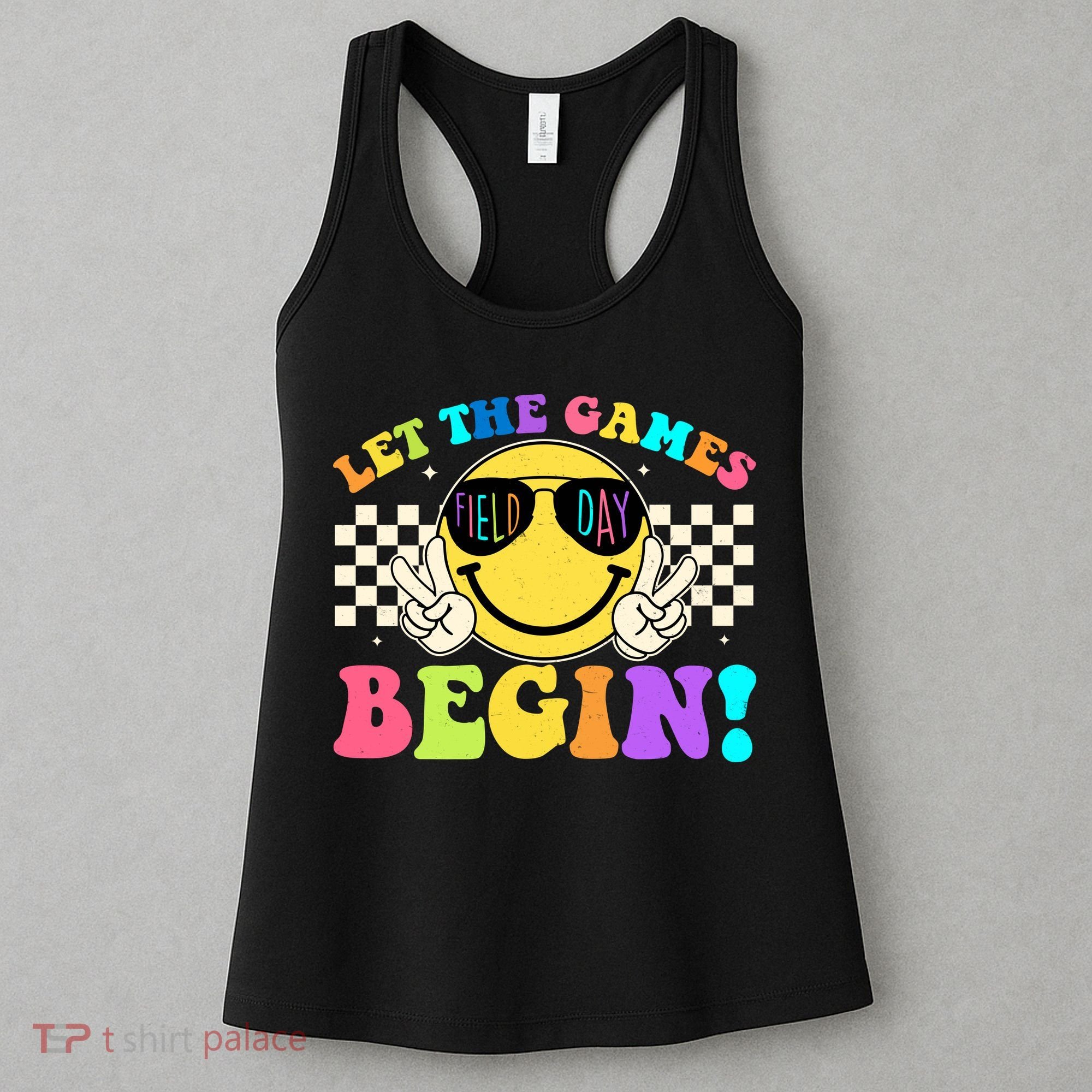 Retro Smiley Emoji Field Day Let The Games Begin Women's Tank Top