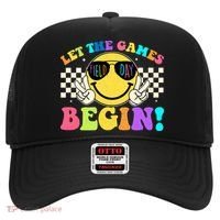 Retro Smiley Emoji Field Day Let The Games Begin Hat thumb 0