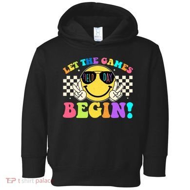 Retro Smiley Emoji Field Day Let The Games Begin Toddler Hoodie