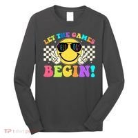 Retro Smiley Emoji Field Day Let The Games Begin Long Sleeve Shirt thumb 0