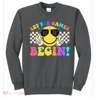 Retro Smiley Emoji Field Day Let The Games Begin Sweatshirt thumb 0