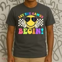 Retro Smiley Emoji Field Day Let The Games Begin T-Shirt thumb 3