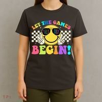 Retro Smiley Emoji Field Day Let The Games Begin T-Shirt thumb 4
