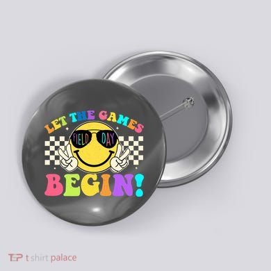 Retro Smiley Emoji Field Day Let The Games Begin Button