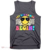 Retro Smiley Emoji Field Day Let The Games Begin Tank Top thumb 0