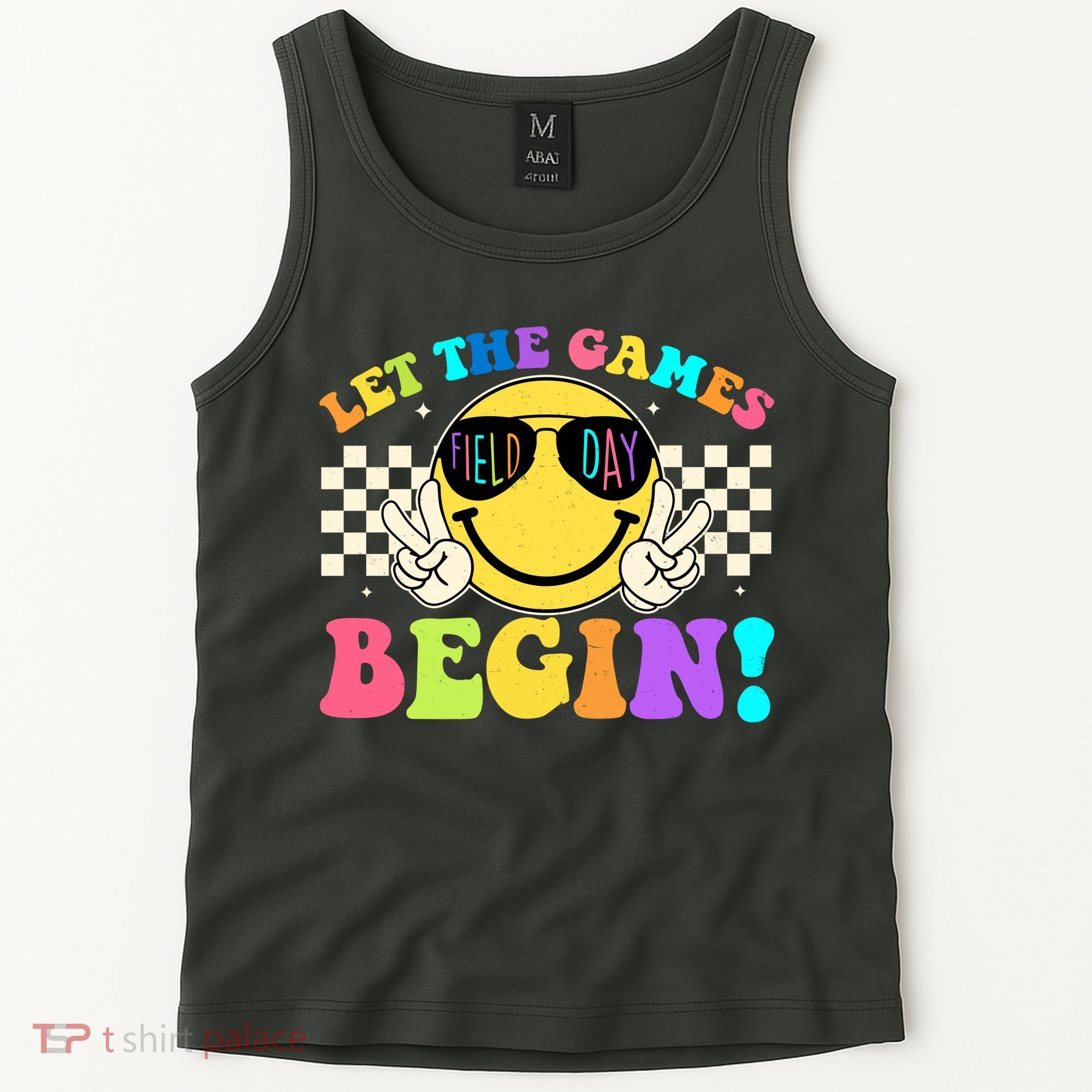 Retro Smiley Emoji Field Day Let The Games Begin Tank Top