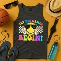Retro Smiley Emoji Field Day Let The Games Begin Tank Top thumb 4